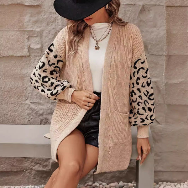 Maglia donna ampia con fantasia leopardata