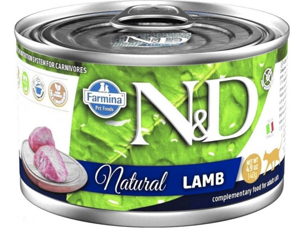 N&D CAT NATURAL AGNELLO 140 GR.