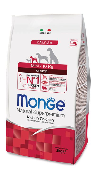 MONGE DAILY LINE MINI SENIOR RICCO DI POLLO 3 KG.