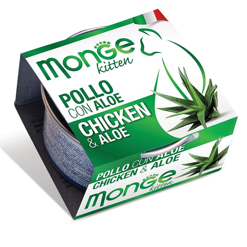 MONGE CAT FRUITS KITTEN TONNO CON ALOE 80 GR.