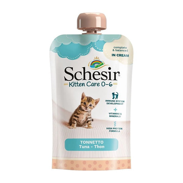 SCHESIR CAT KITTEN CREAM 0-6 TONNO 150 GR.