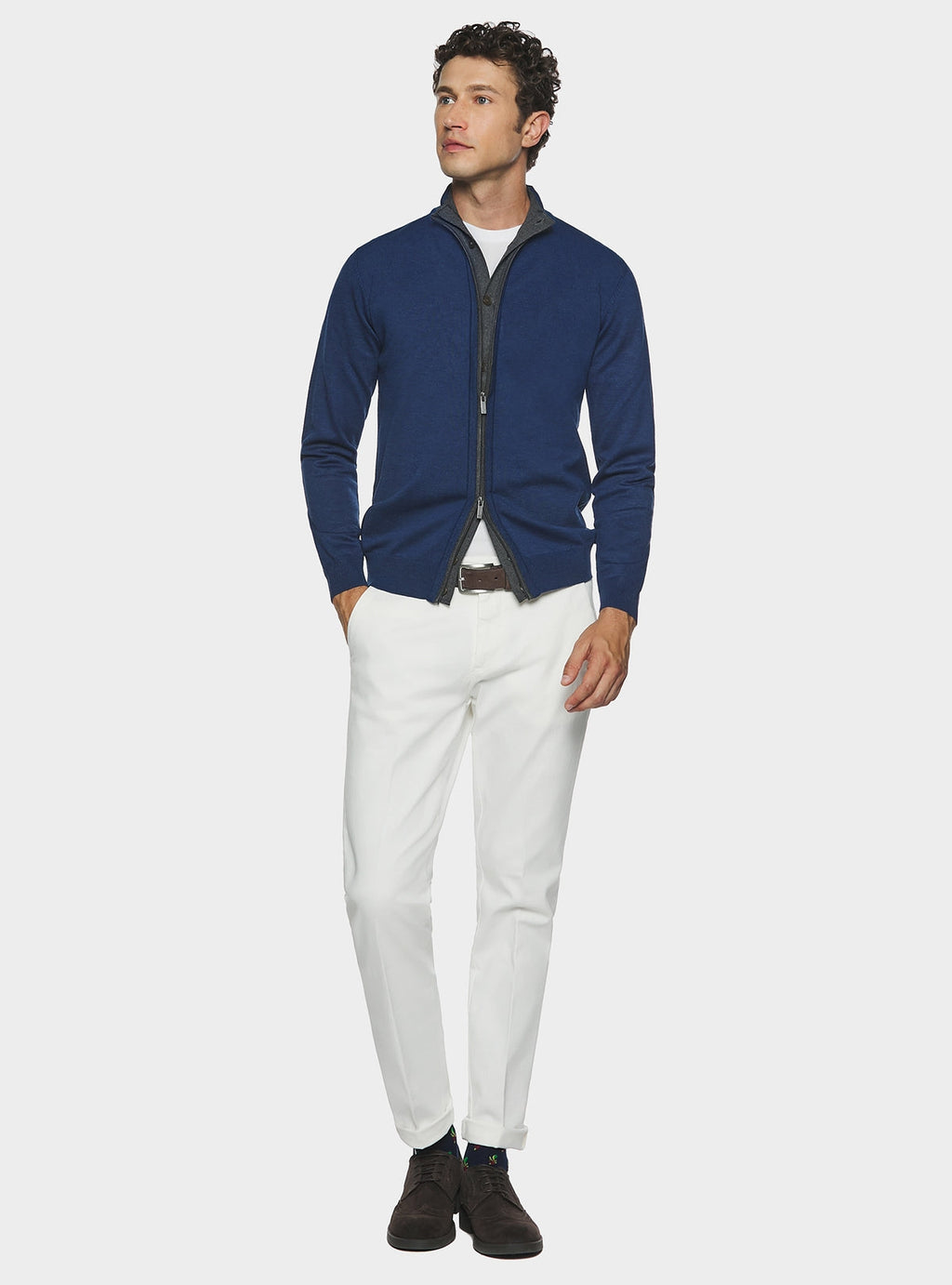Cardigan con zip e bottoni-2