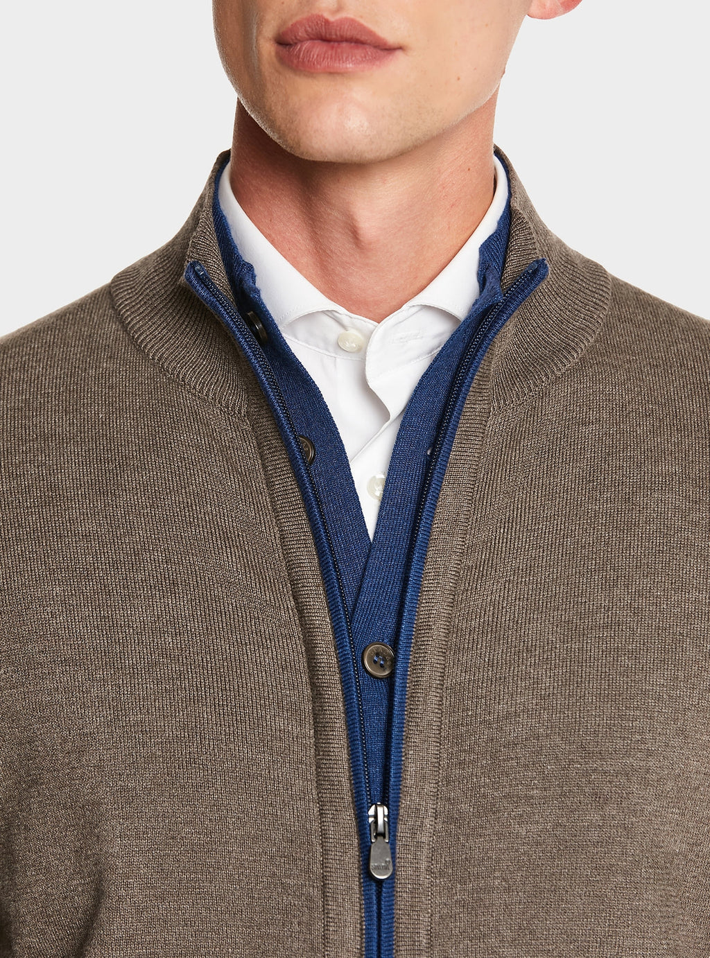 Cardigan con zip e bottoni-2
