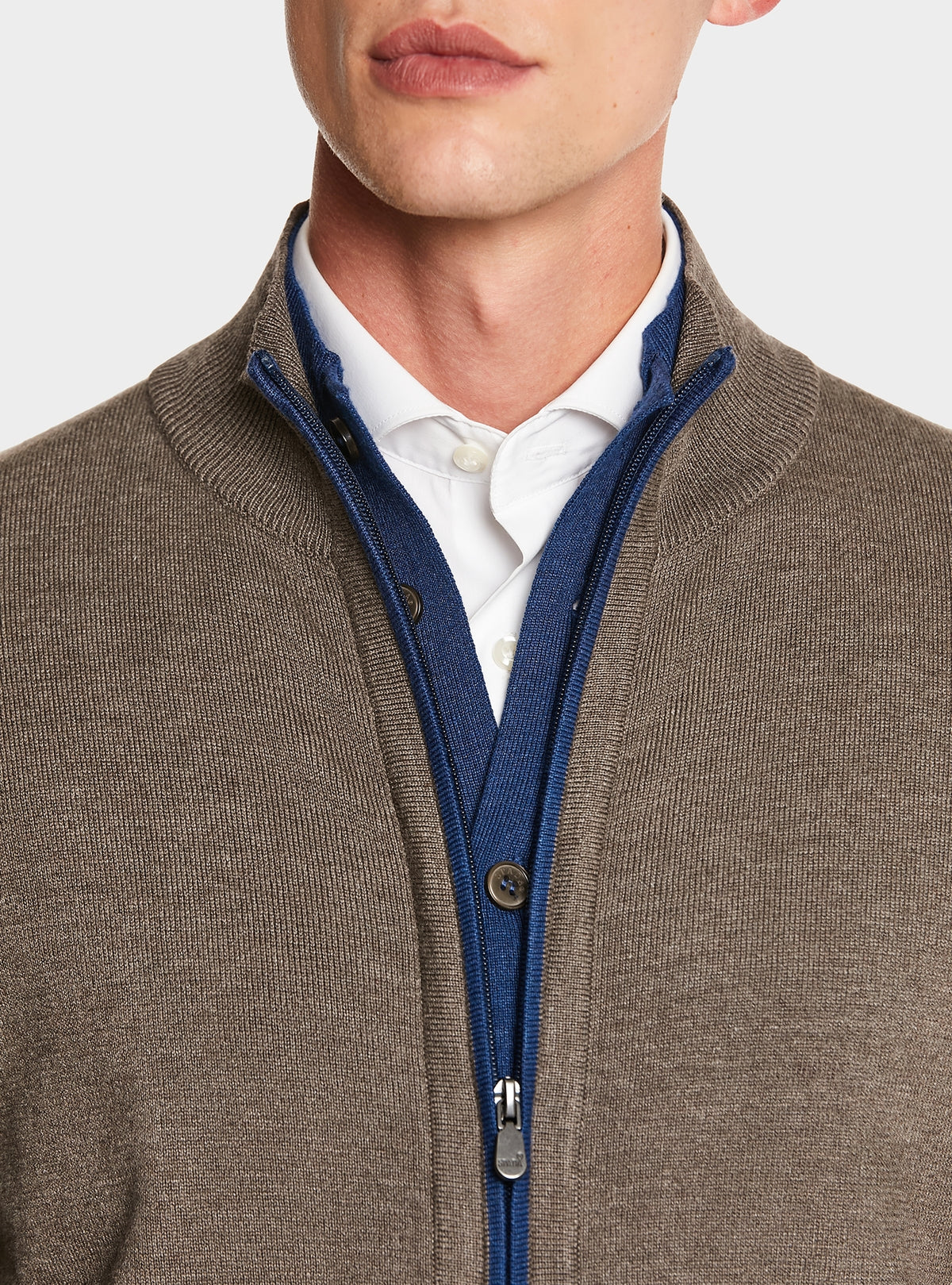 Cardigan con zip e bottoni-2