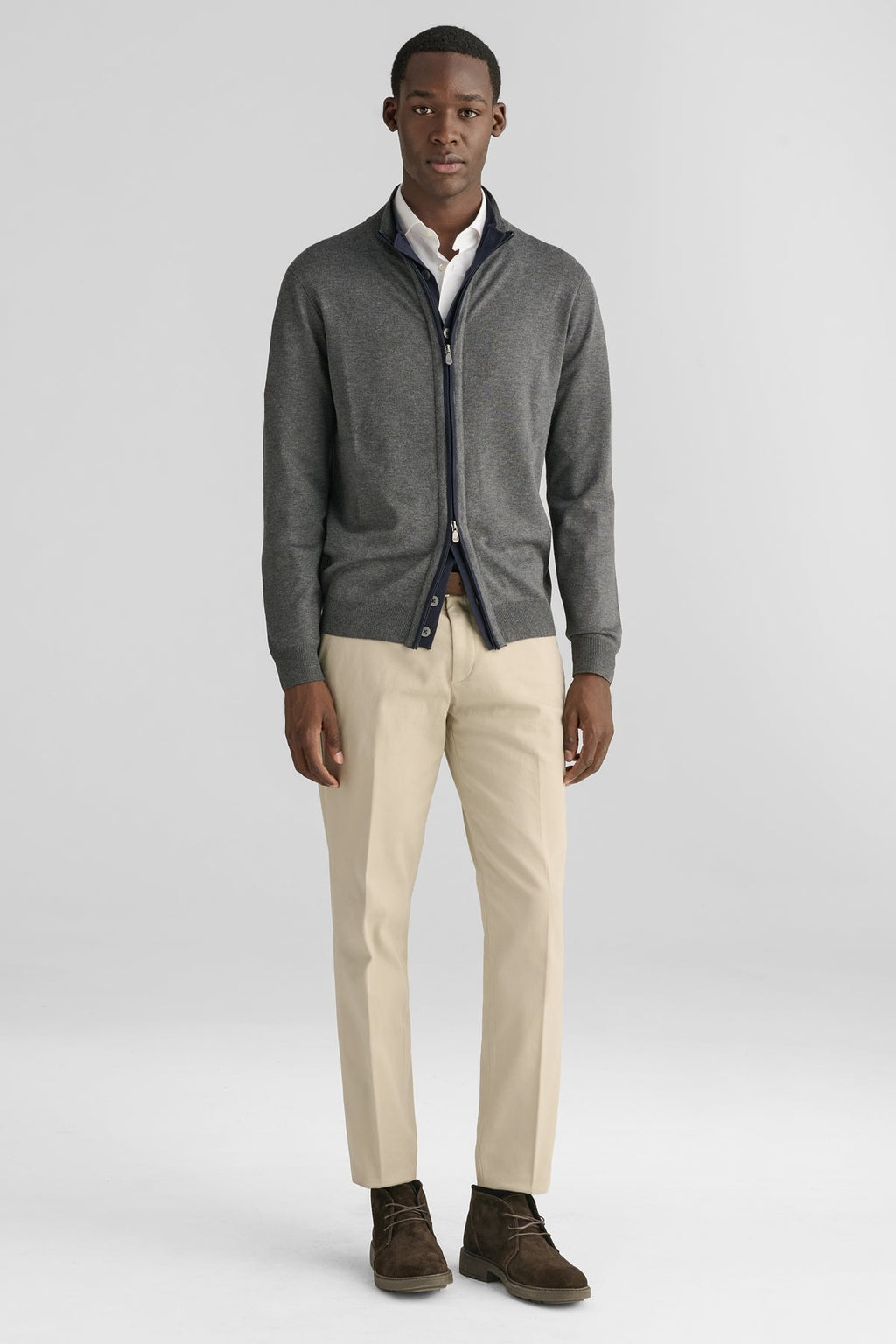 Cardigan con zip e bottoni-1