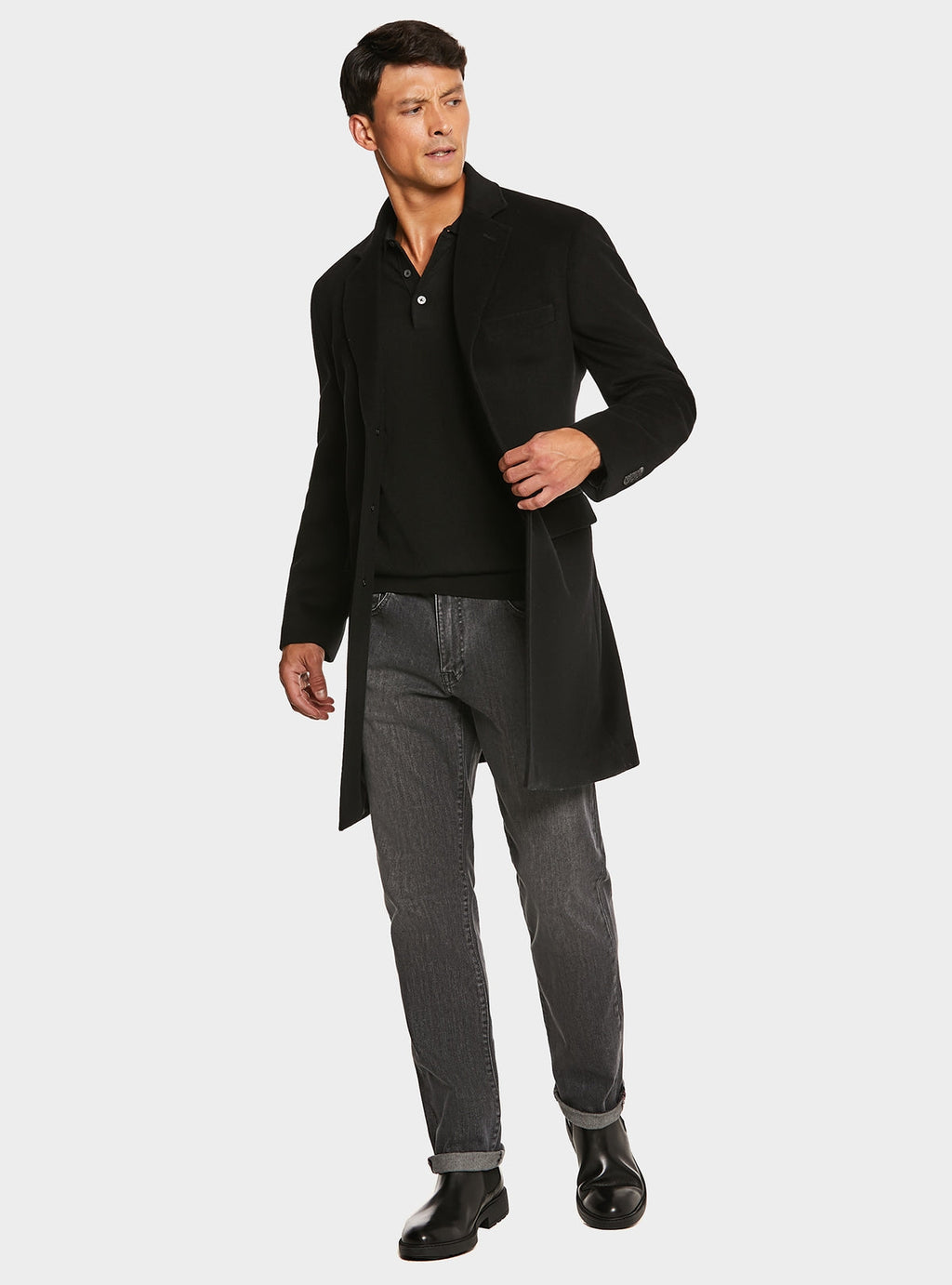 Cappotto monopetto in misto lana e cashmere-0