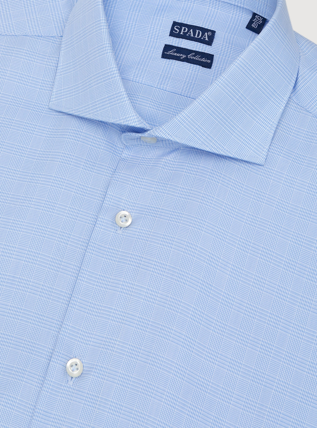 Camicia collo francese in puro cotone Principe di Galles-1