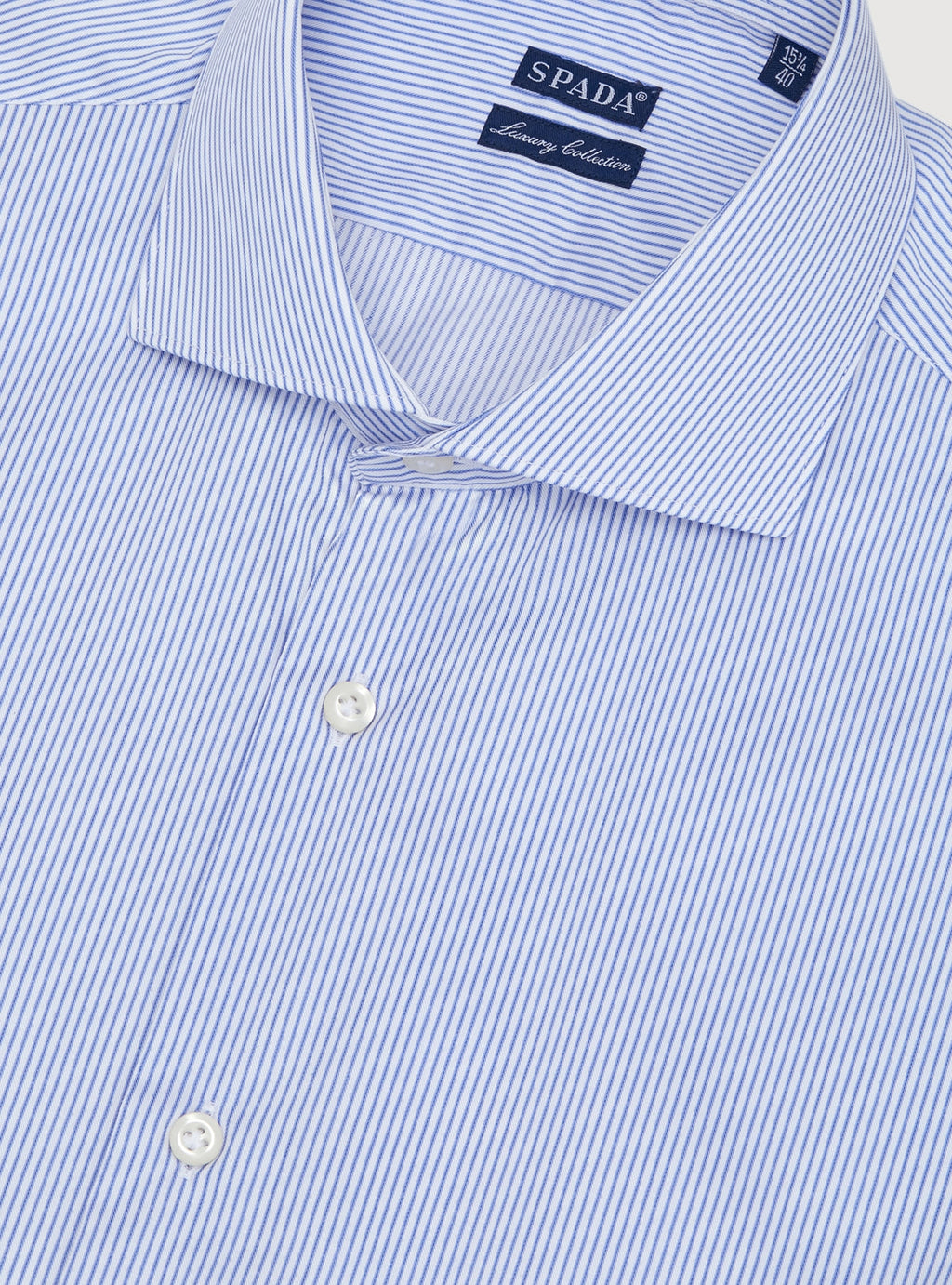 Camicia collo francese  in puro cotone a riga stretta-1
