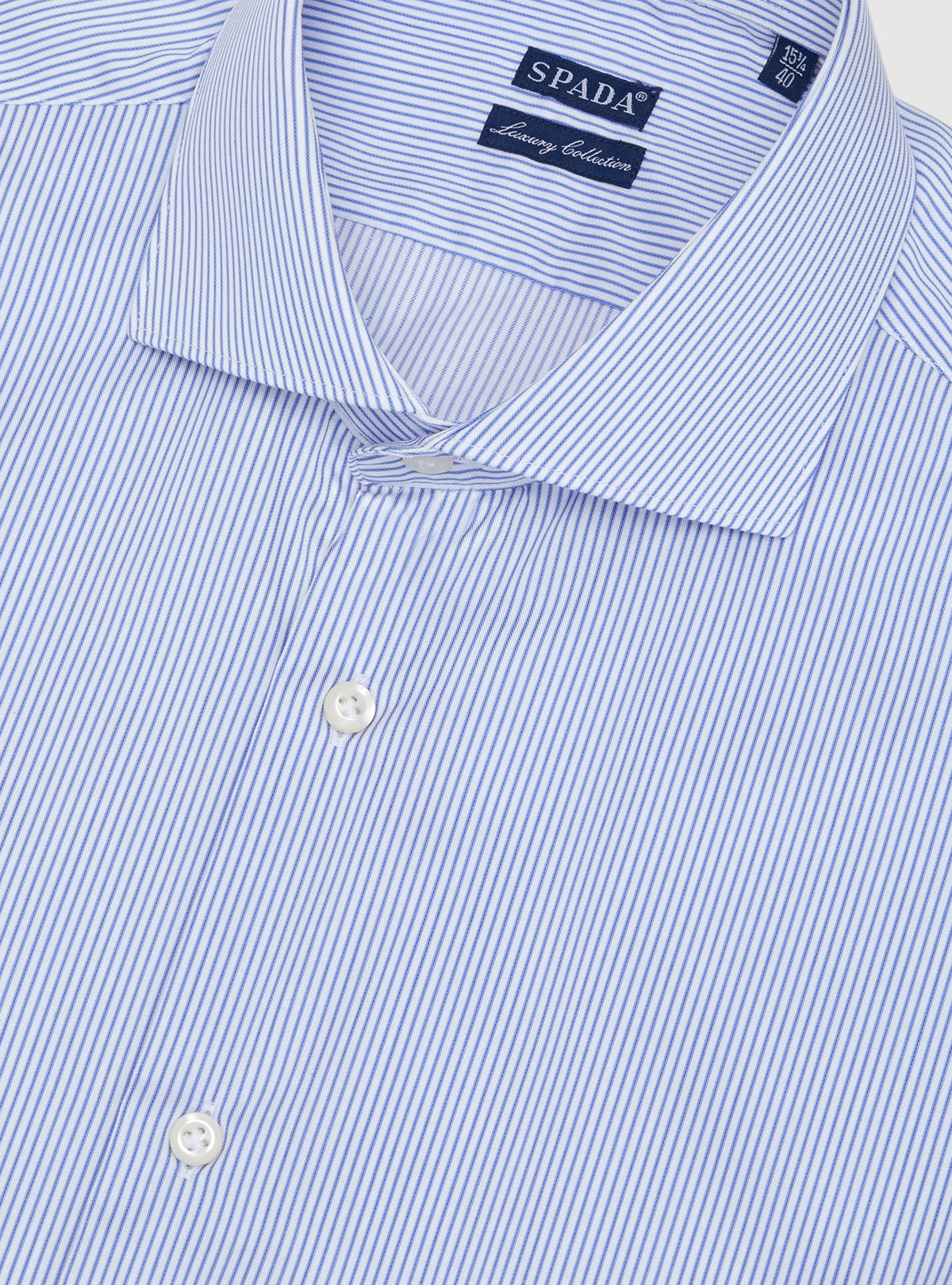 Camicia collo francese  in puro cotone a riga stretta-1