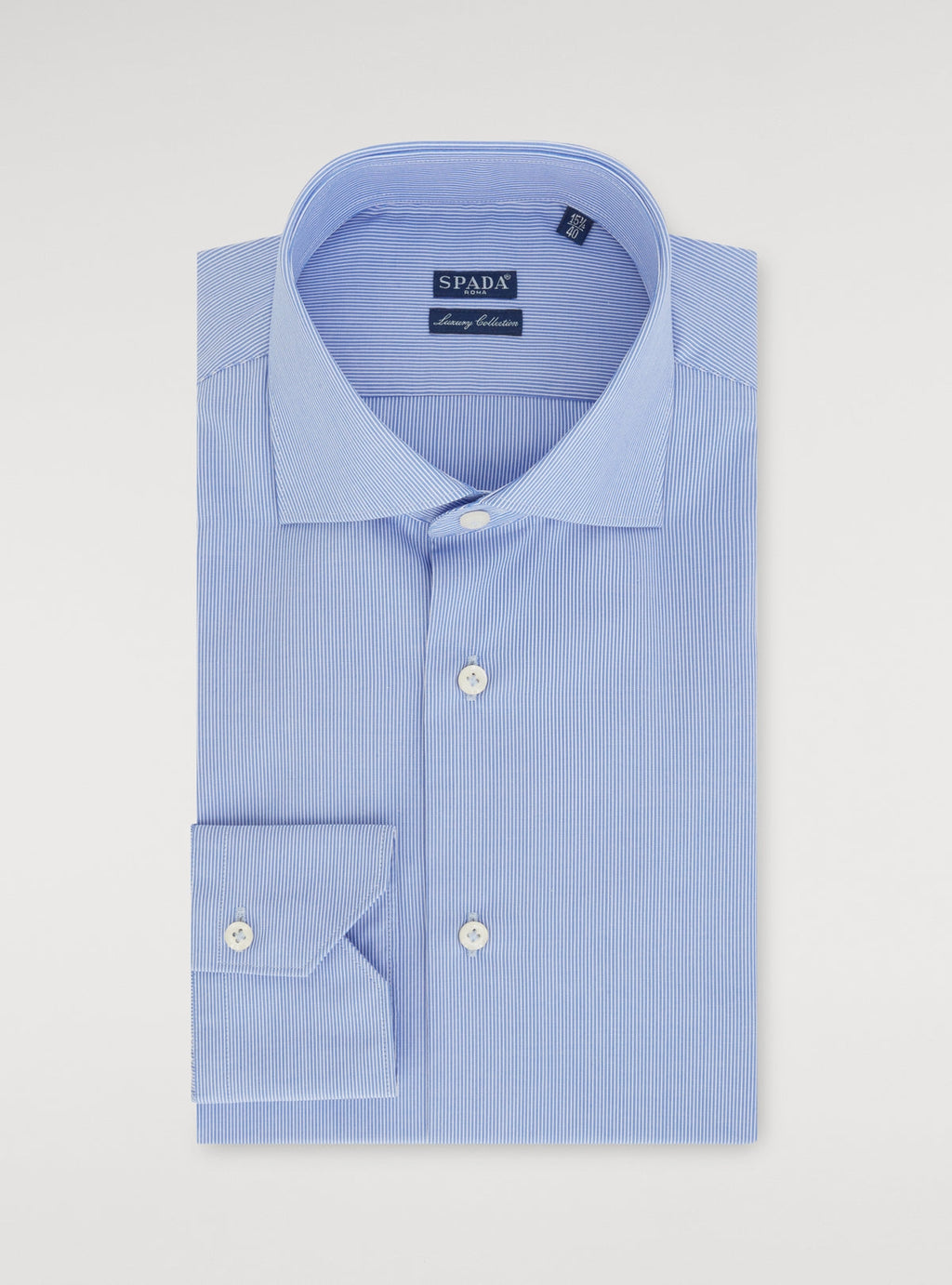 Camicia collo francese millerighe in puro cotone-0