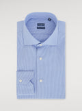 Camicia collo francese millerighe in puro cotone-0