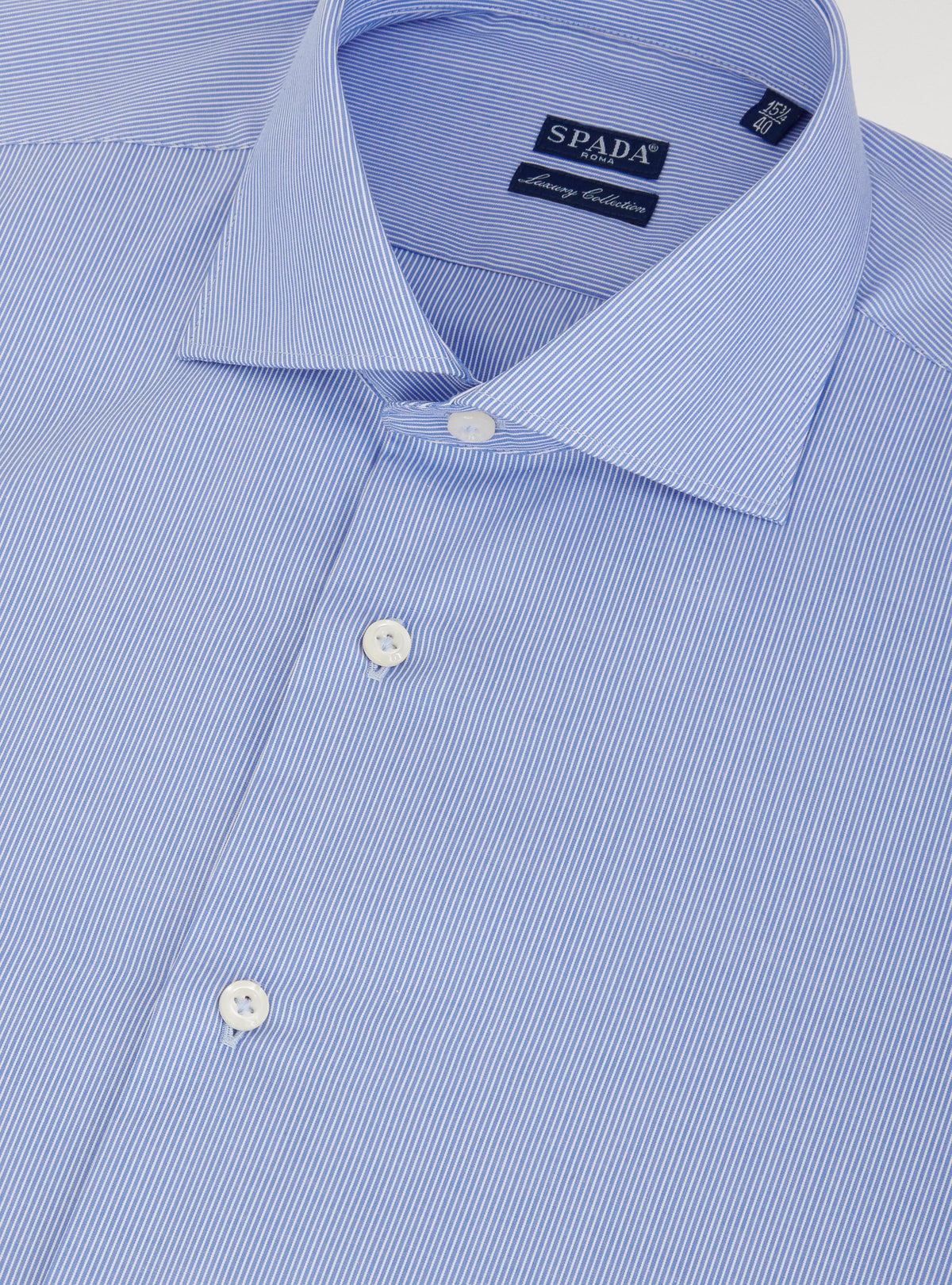 Camicia collo francese millerighe in puro cotone-1