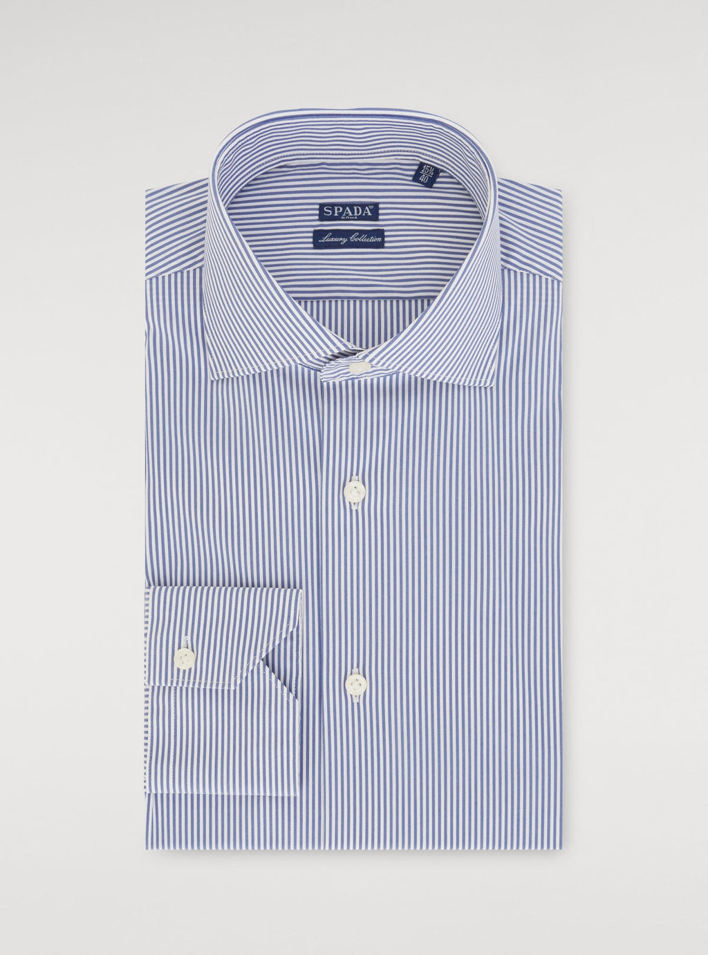 Camicia collo francese in puro cotone a righe-0