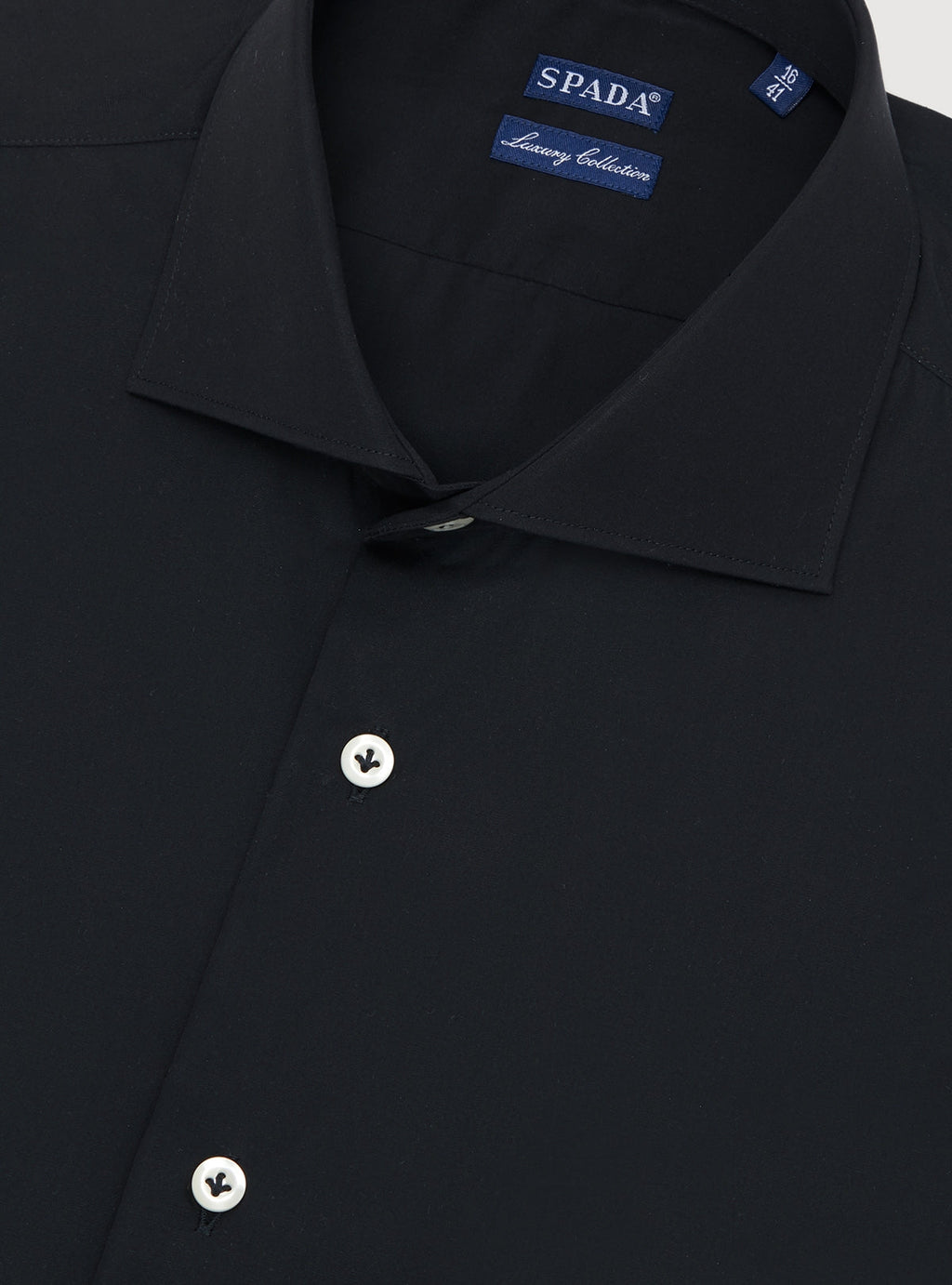 Camicia collo francese in puro cotone tinta unita-1