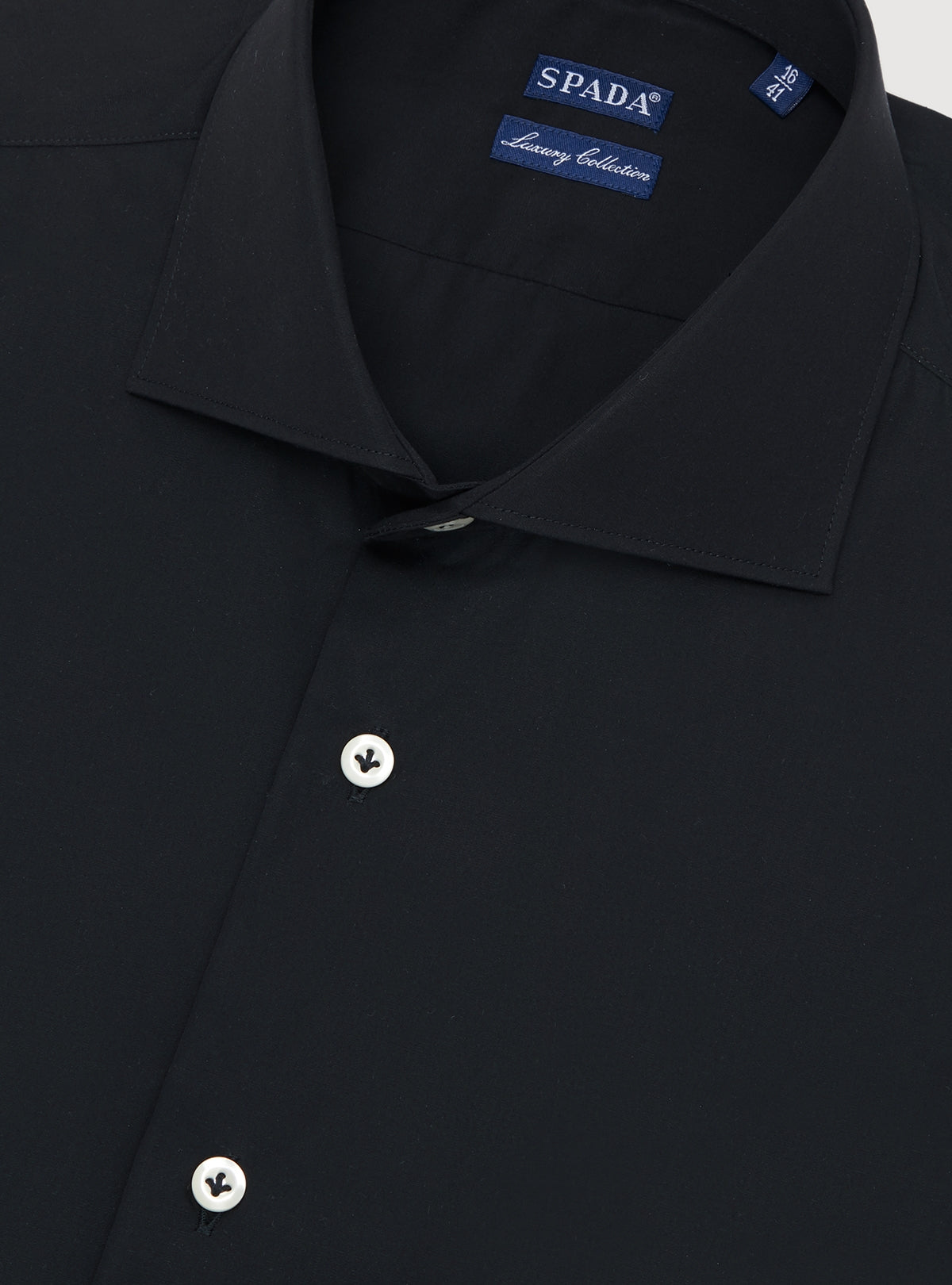 Camicia collo francese in puro cotone tinta unita-1