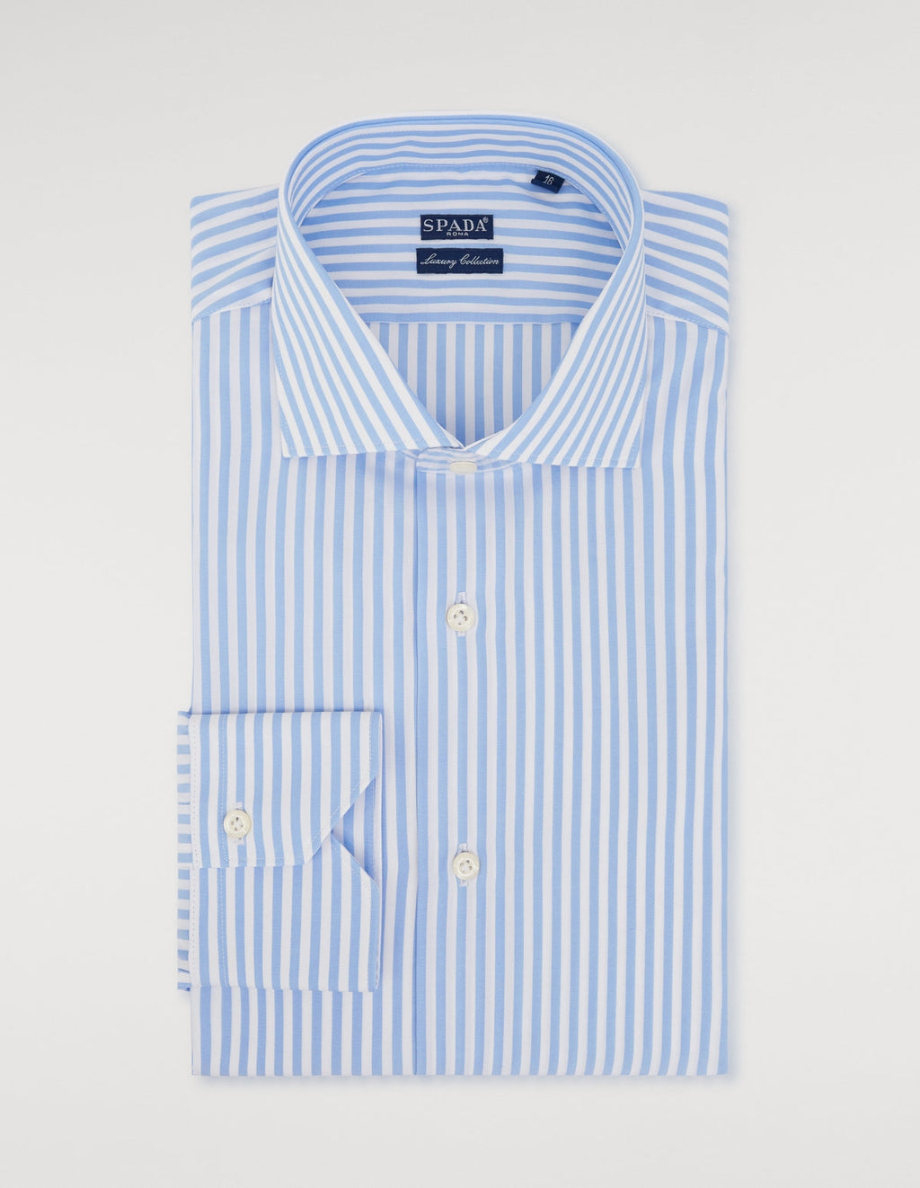 Camicia collo francese a bastoncino in 100% cotone-0