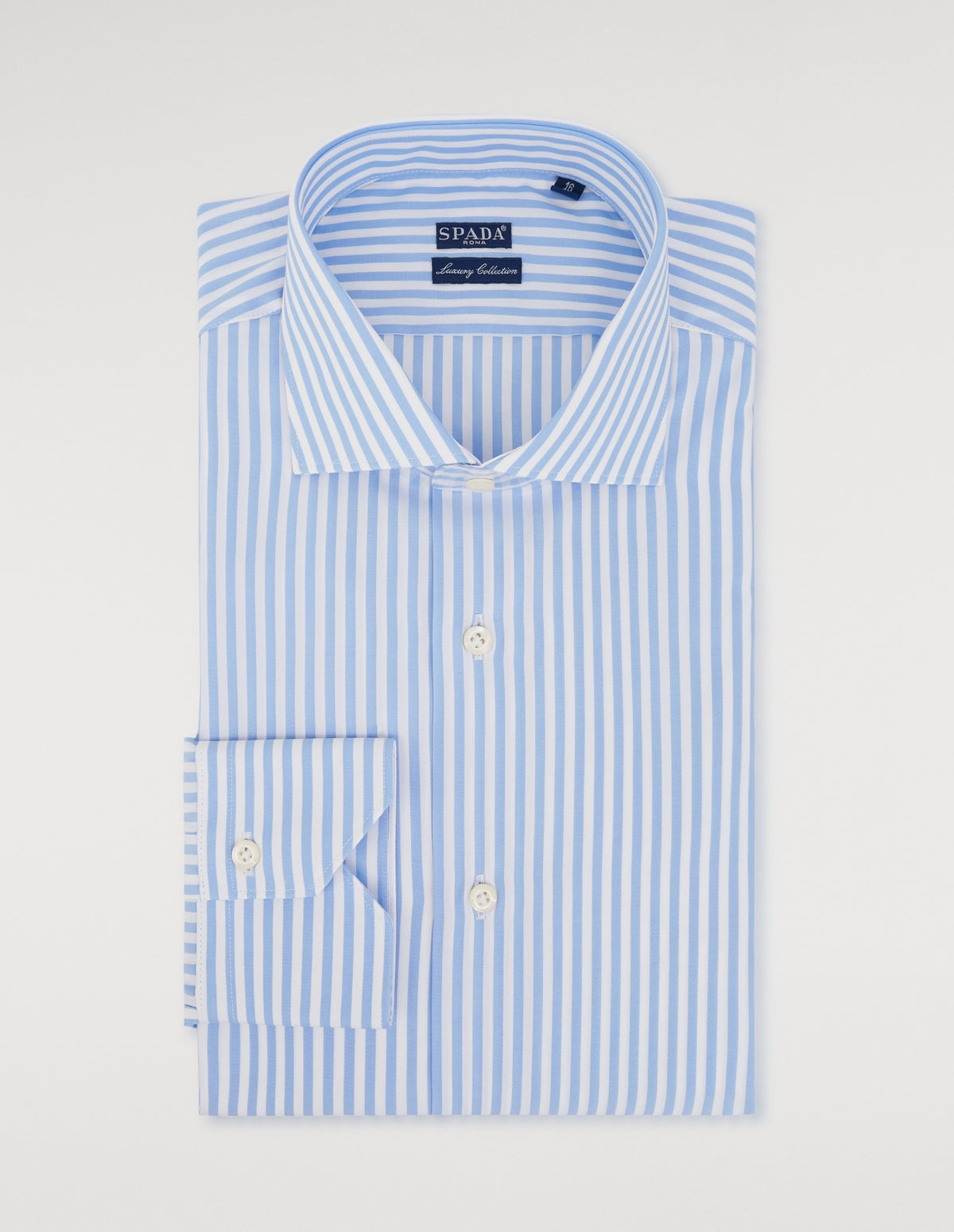 Camicia collo francese a bastoncino in 100% cotone-0