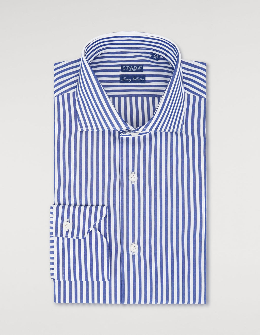 Camicia collo francese a bastoncino in 100% cotone-0