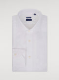 Camicia collo francese in puro cotone tinta unita-0