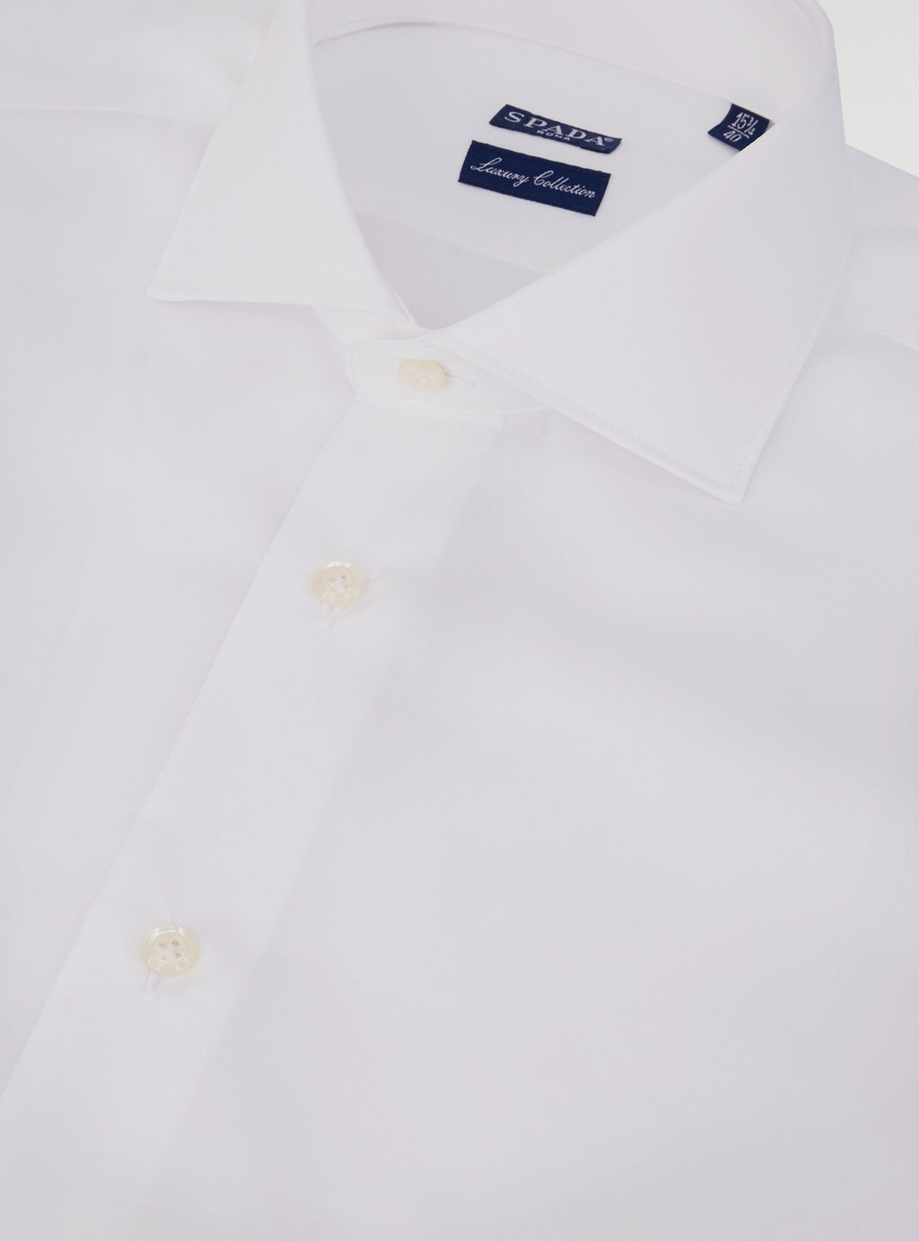 Camicia collo francese in puro cotone tinta unita-1