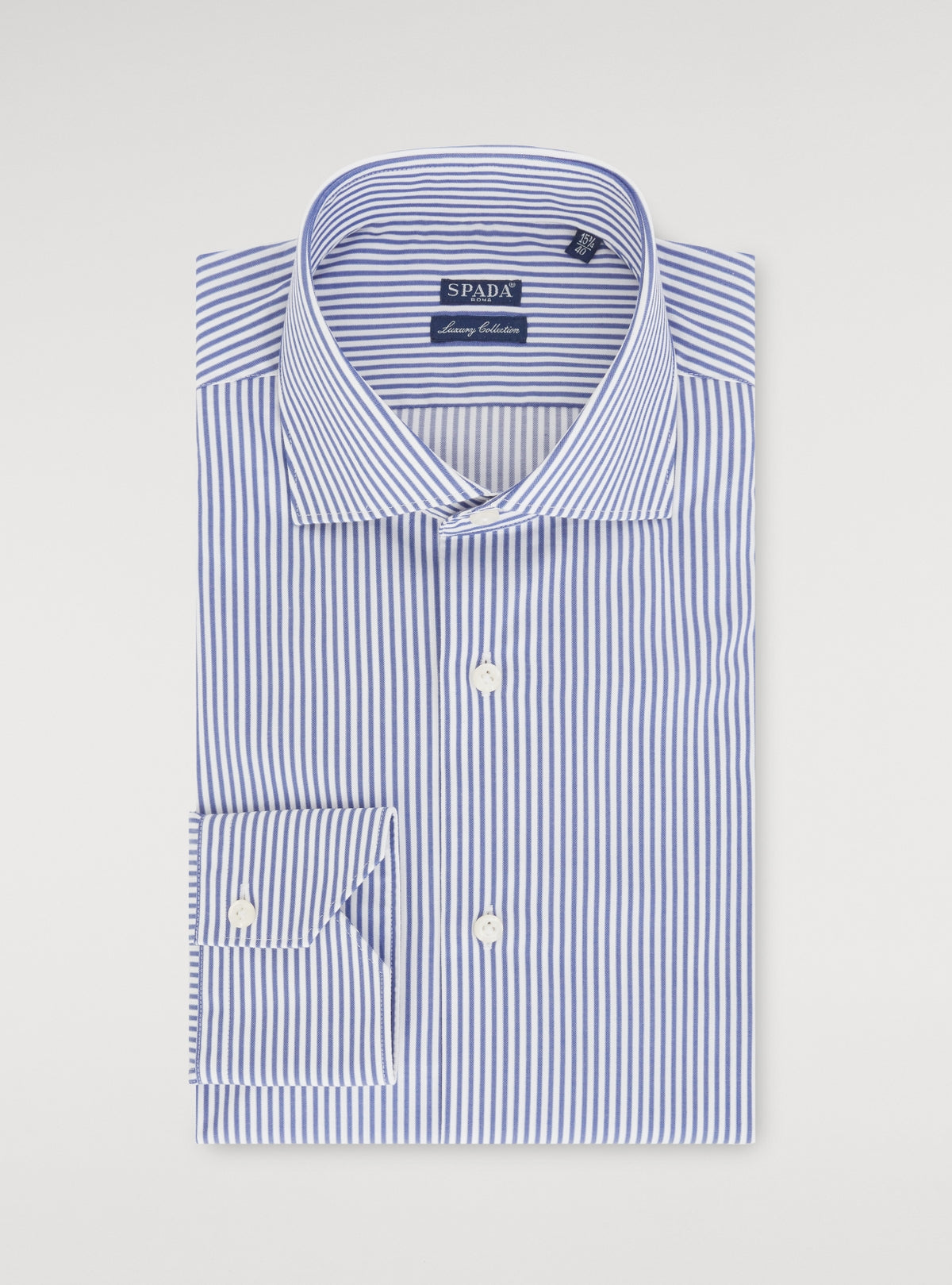 Camicia collo francese bastoncino in puro cotone-0