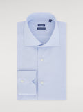 Camicia millerighe collo francese in puro cotone-0