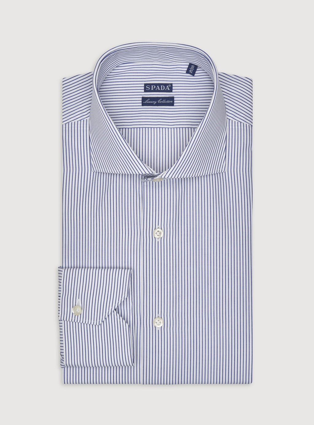 Camicia collo francese  in puro cotone a righe-0