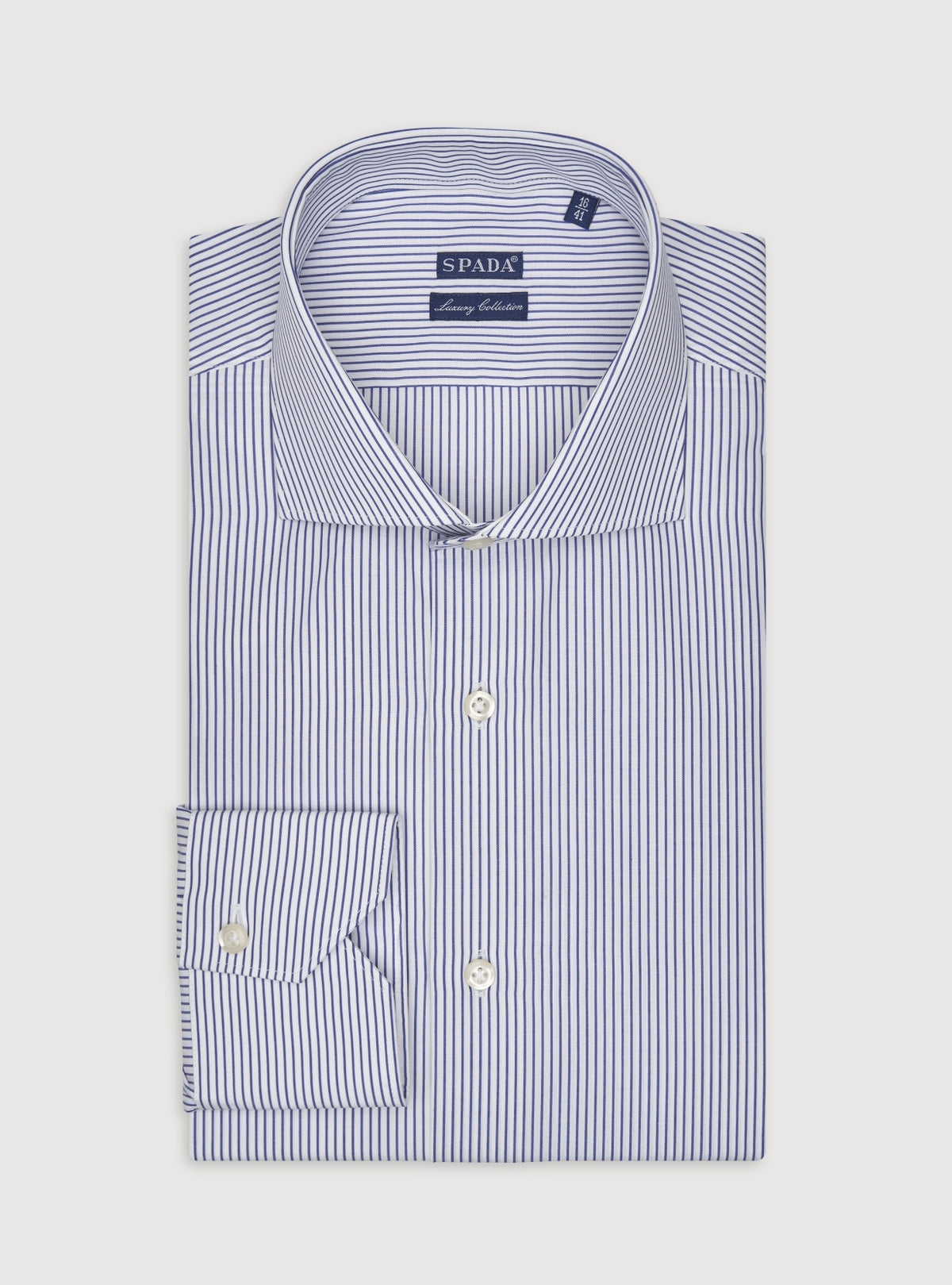 Camicia collo francese  in puro cotone a righe-0