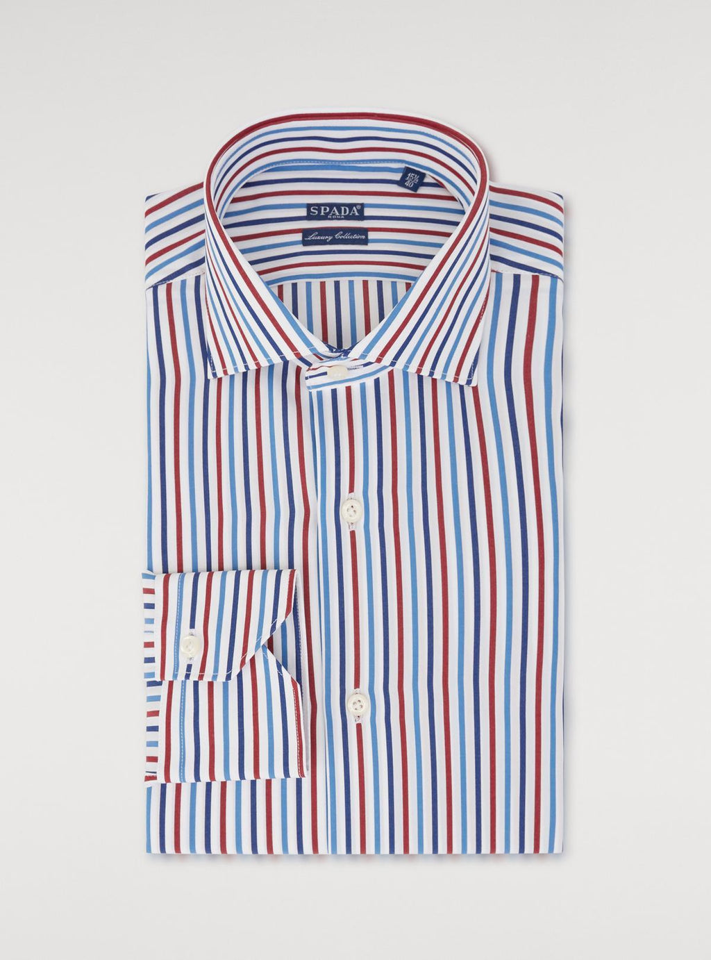 Camicia in cotone a righe multicolor-0