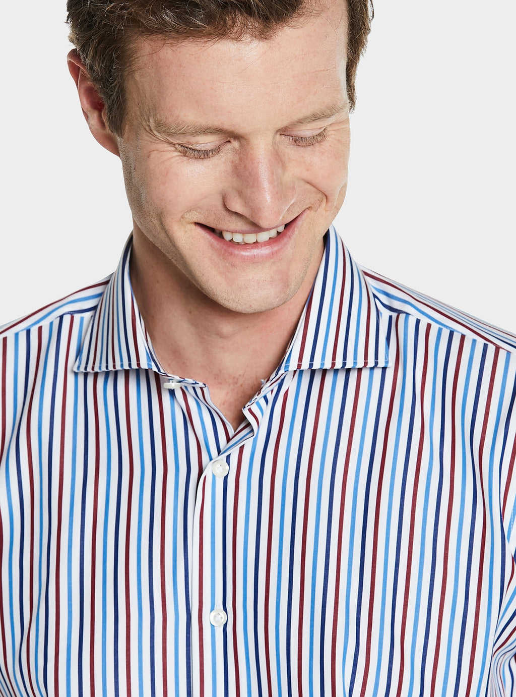 Camicia in cotone a righe multicolor-2