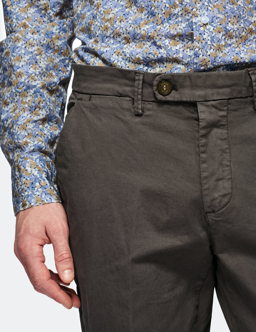 Pantalone in gabardine tasca america.-1