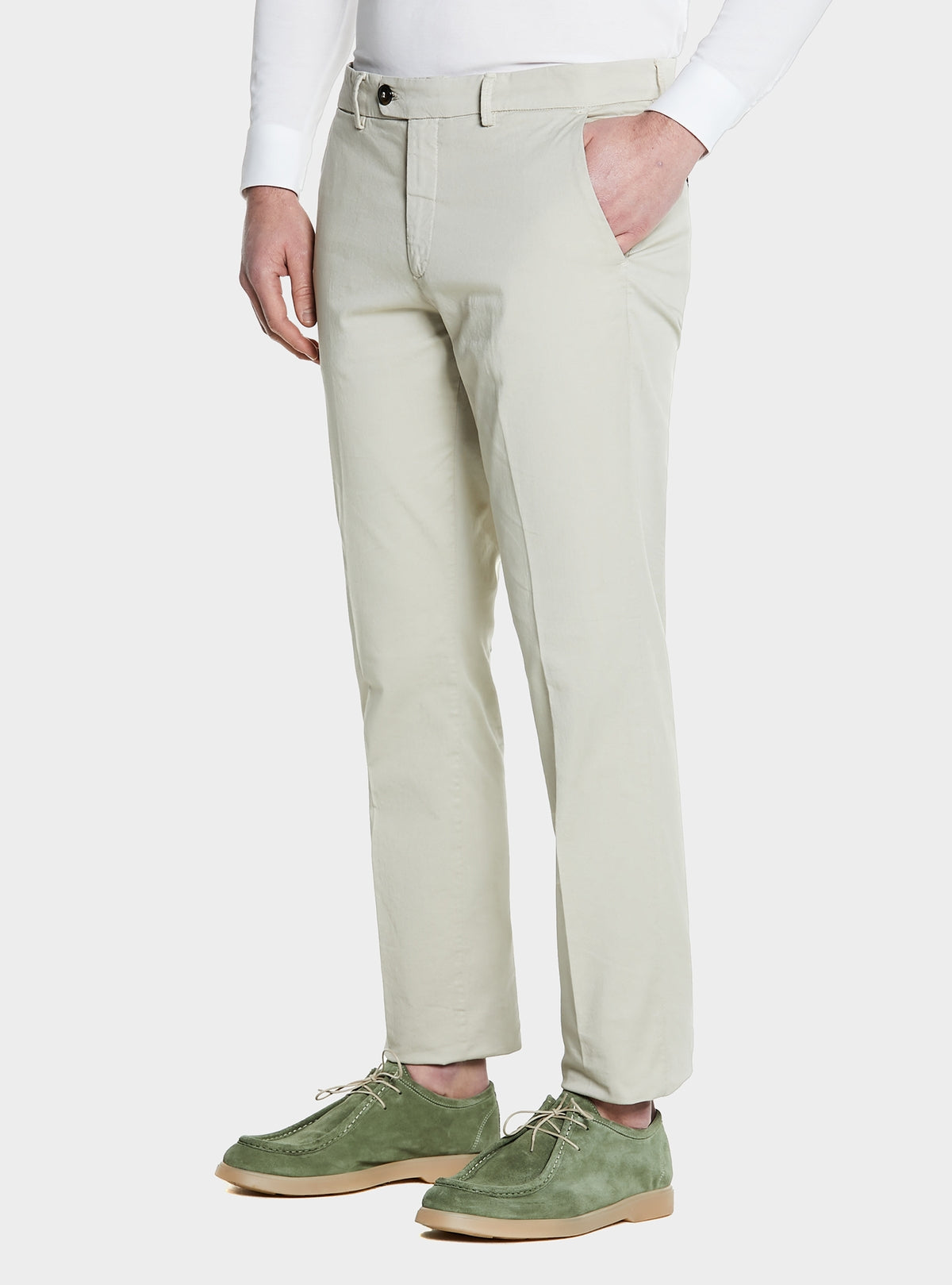 Pantalone in gabardine tasca america.-3