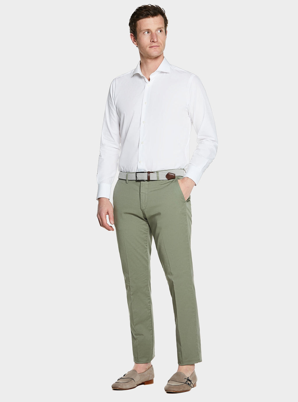 Pantalone in gabardine tasca america.-0