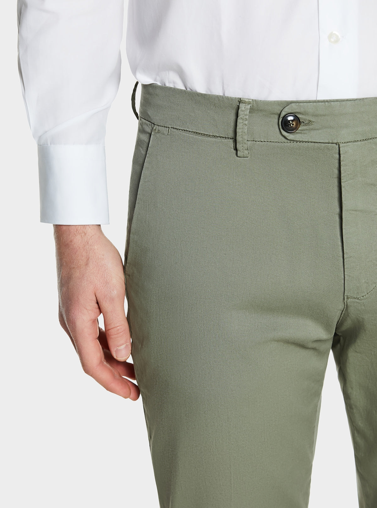 Pantalone in gabardine tasca america.-1