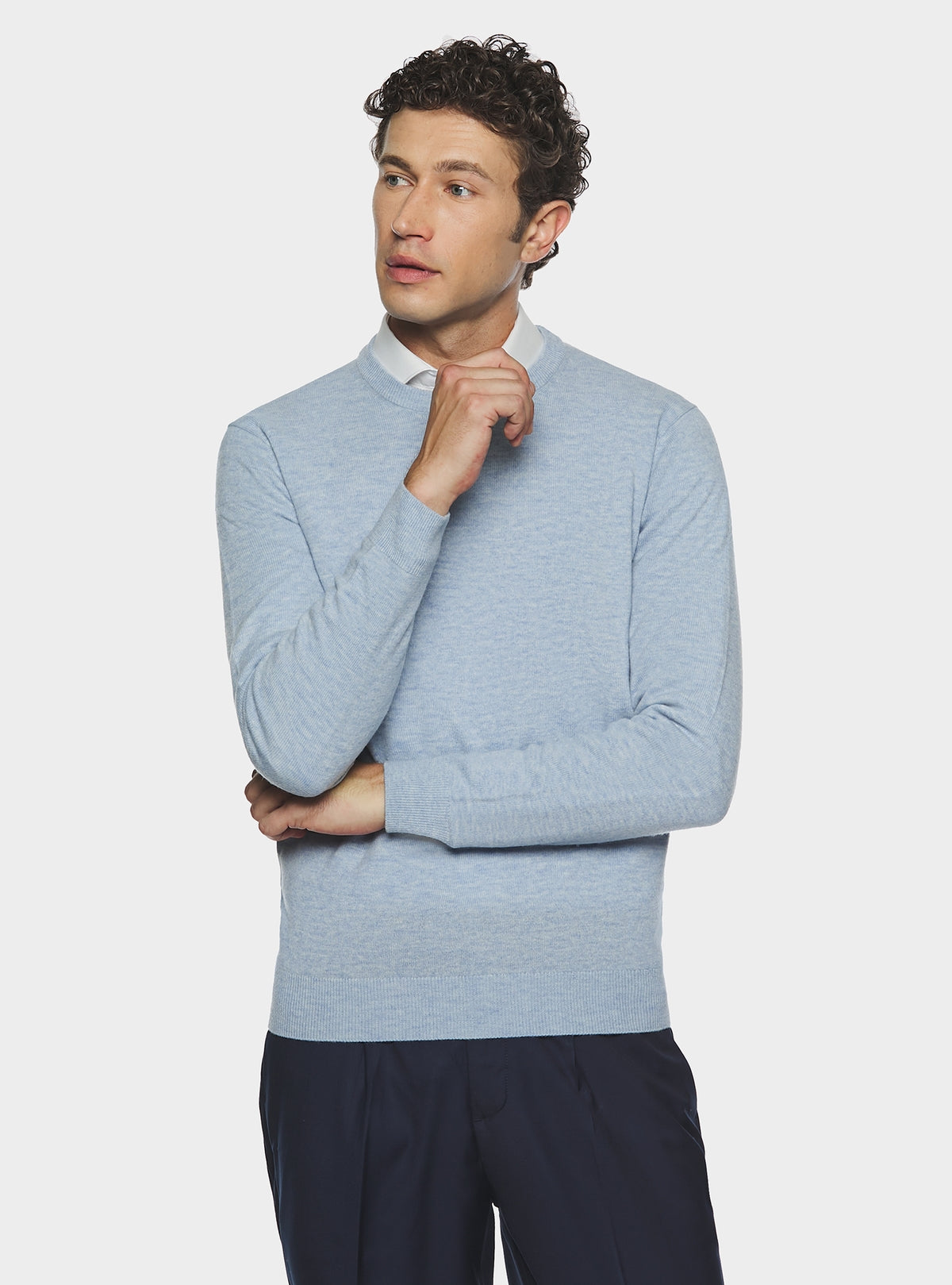 Maglia girocollo in lana e cashmere-0
