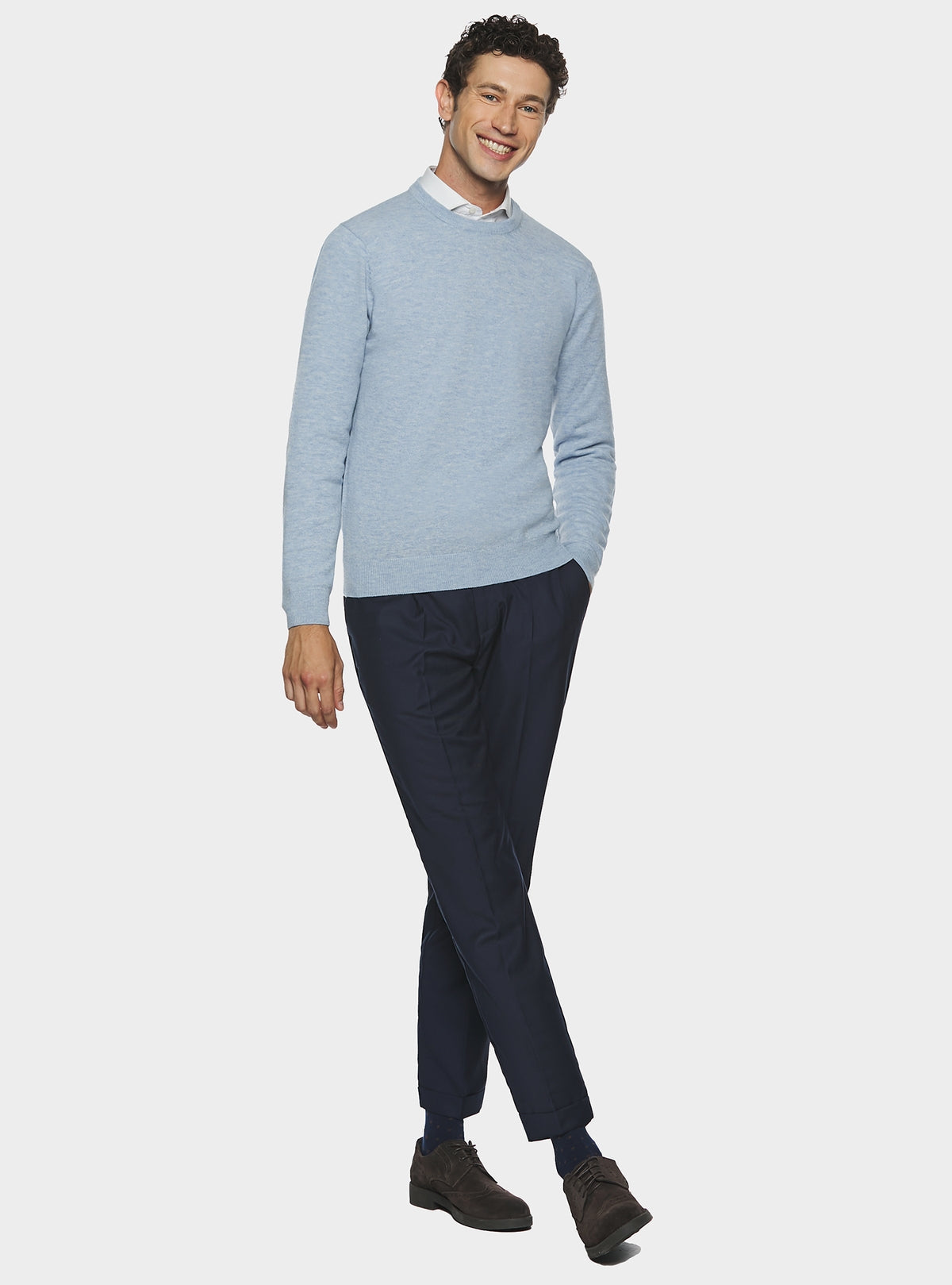 Maglia girocollo in lana e cashmere-2