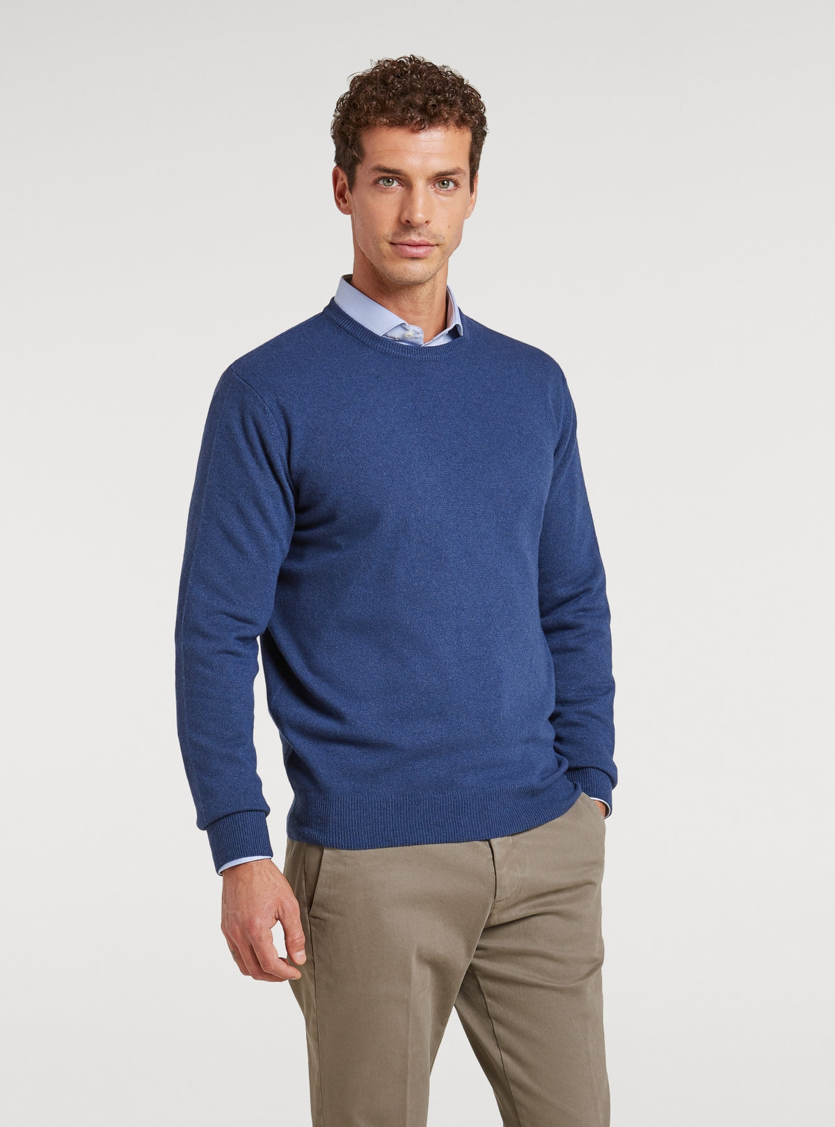 Maglia girocollo in lana e cashmere-0