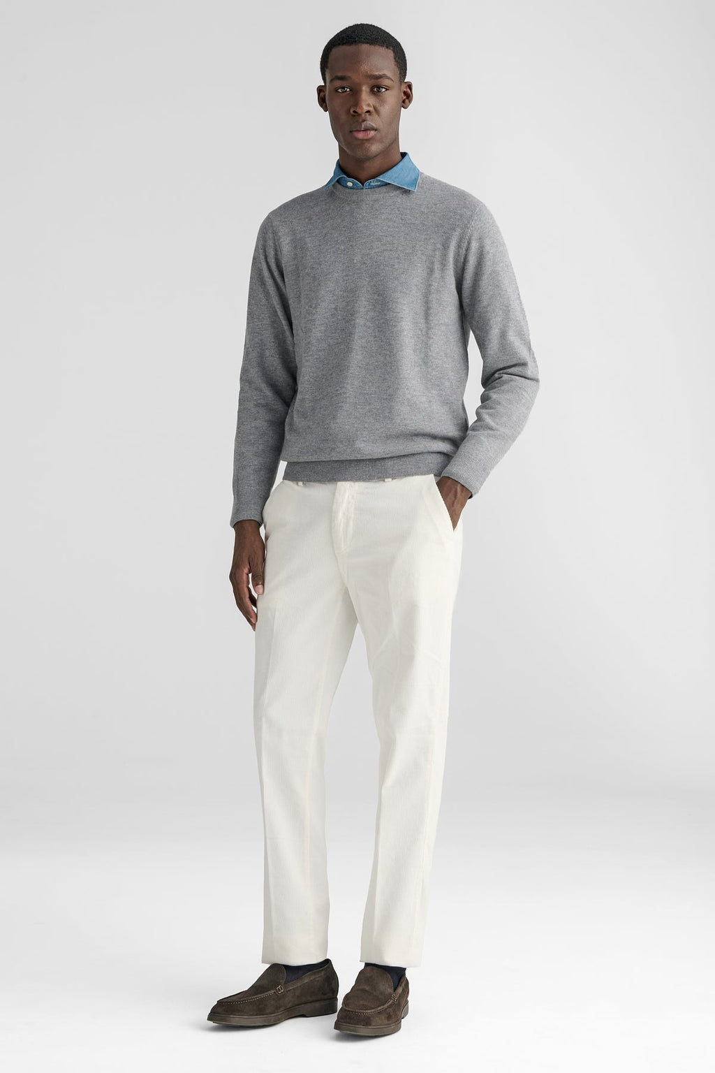 Maglia girocollo in lana e cashmere-1