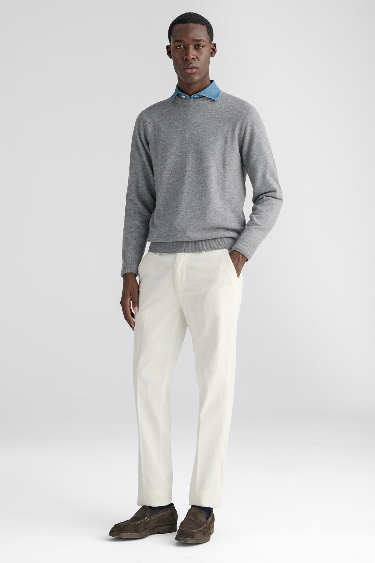 Maglia girocollo in lana e cashmere-1