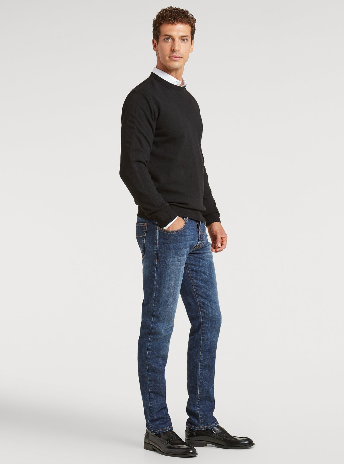 Maglia girocollo in lana e cashmere-1