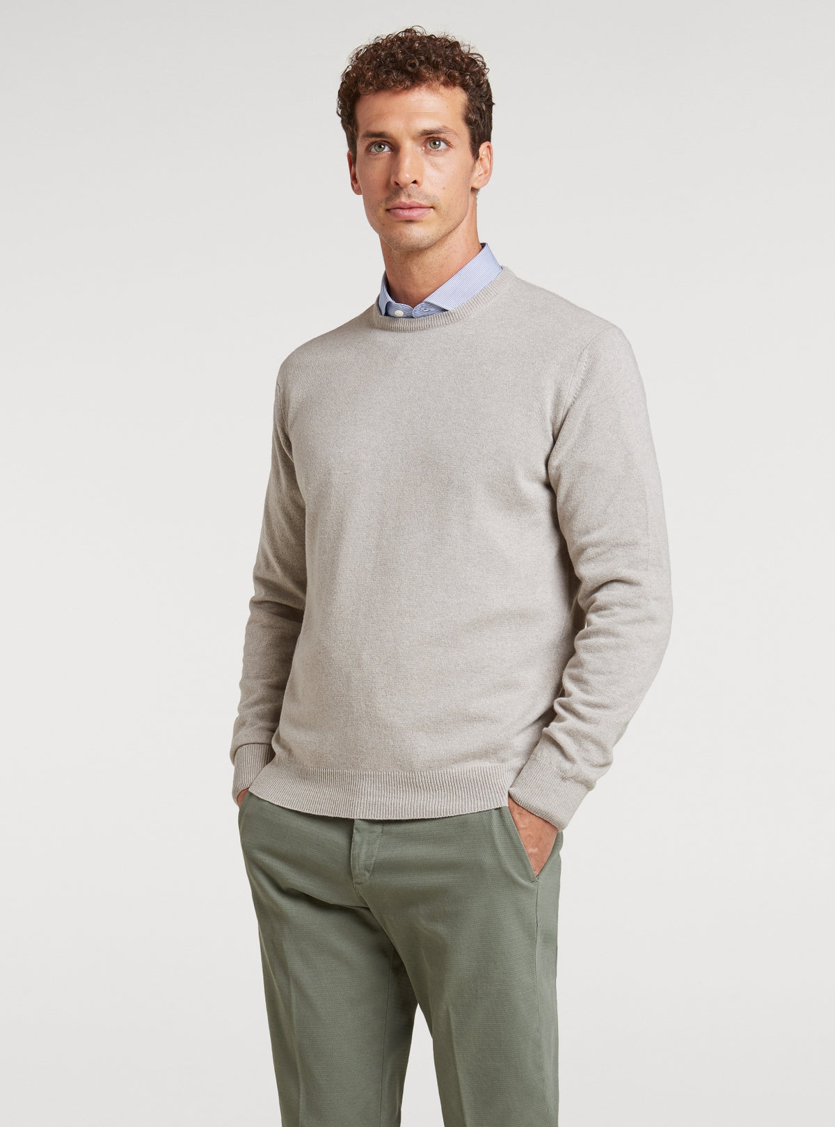 Maglia girocollo in lana e cashmere-0