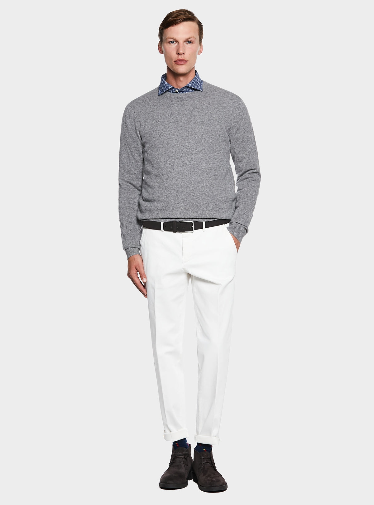 Maglia girocollo in lana e cashmere-1