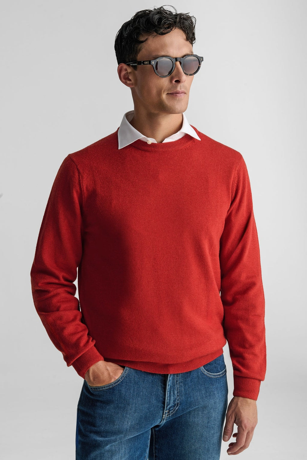 Maglia girocollo in lana e cashmere-2