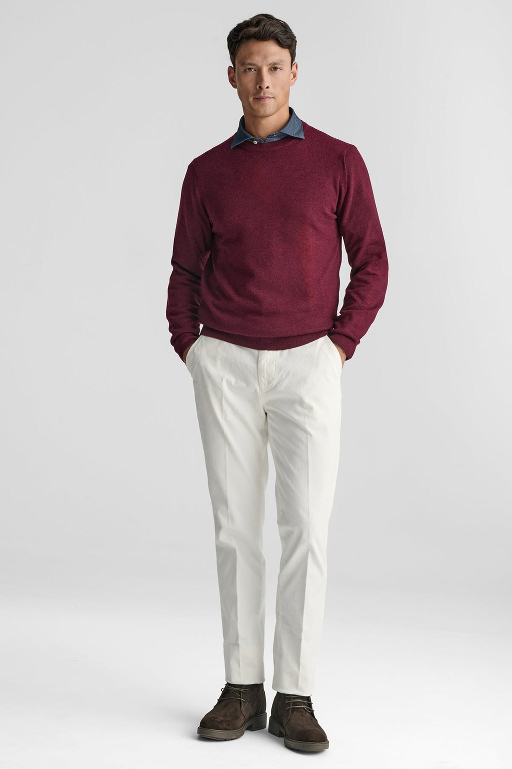 Maglia girocollo in lana e cashmere-1