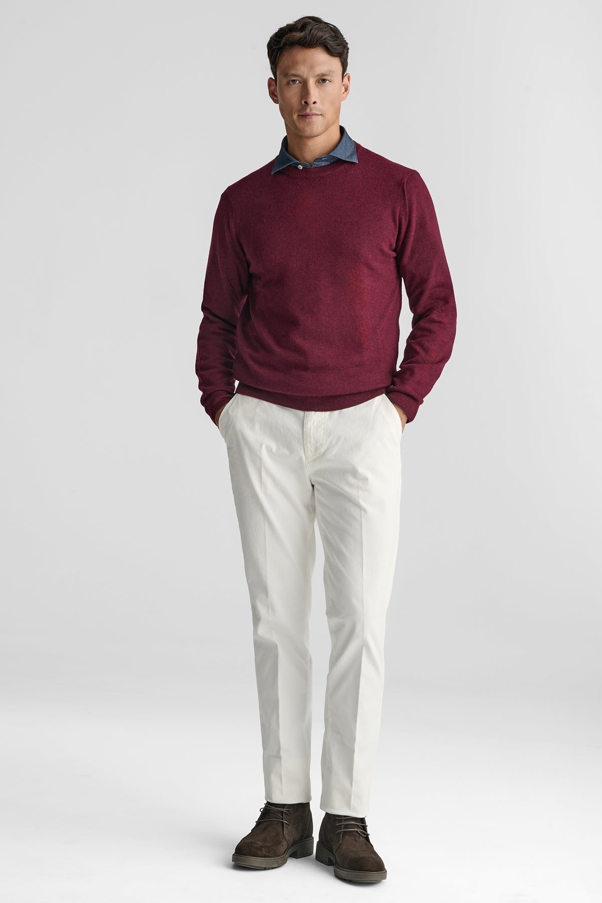 Maglia girocollo in lana e cashmere-1