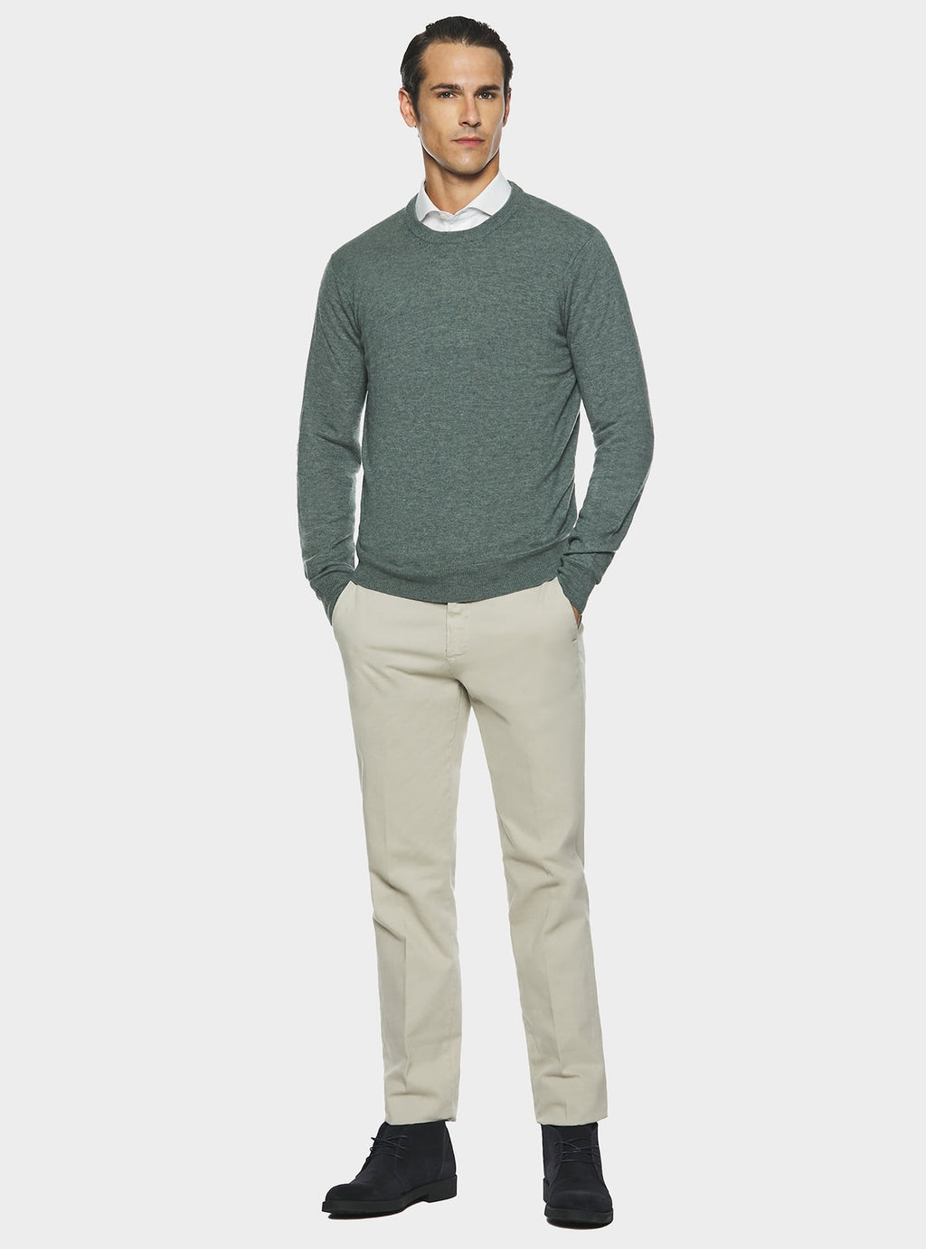 Maglia girocollo in lana e cashmere-2