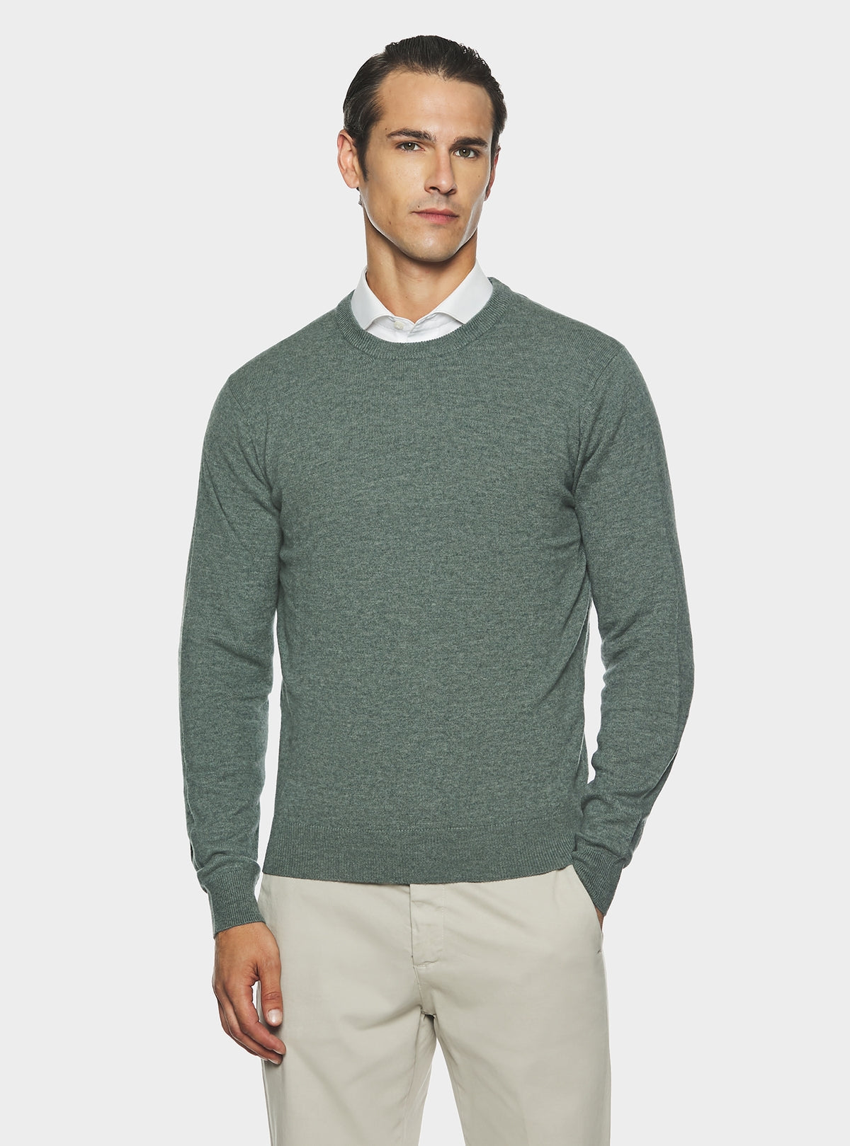 Maglia girocollo in lana e cashmere-0
