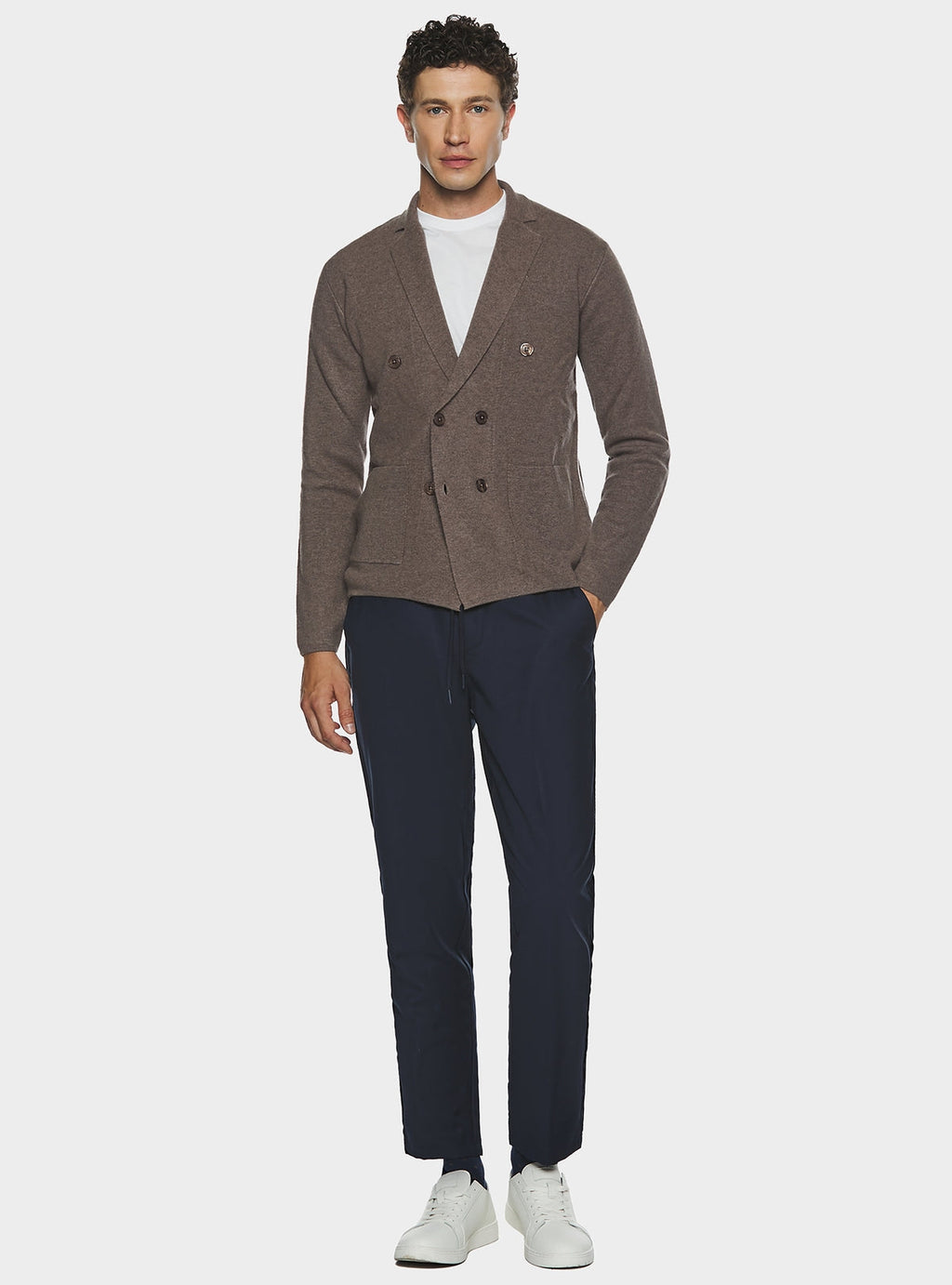 Giacca doppiopetto in lana e cashmere-1