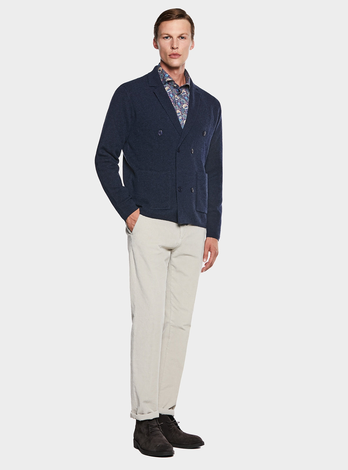 Giacca doppiopetto in lana e cashmere-1