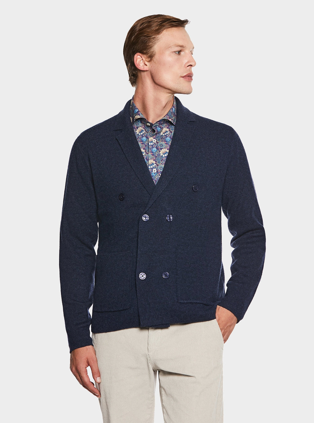 Giacca doppiopetto in lana e cashmere-0
